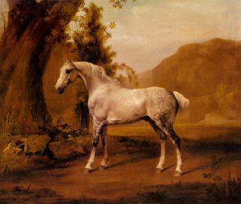 喬治 斯塔佈斯 A Grey Stallion In A Landscape 喬治 斯塔佈斯 A Grey Stallion In A Landscape